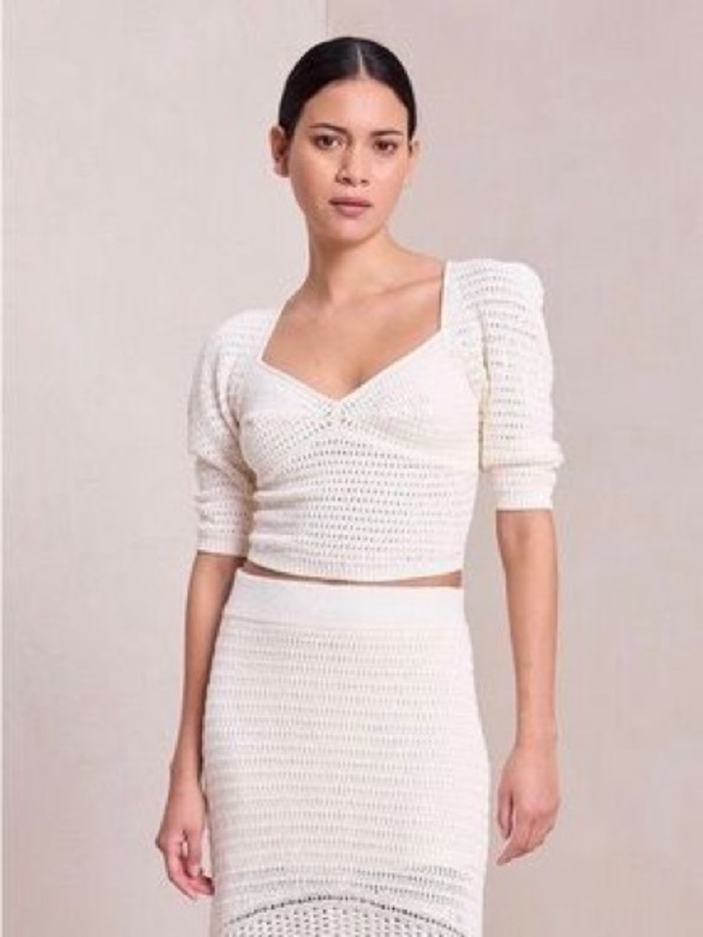A.L.C. Cream Knit Maxi Skirt
